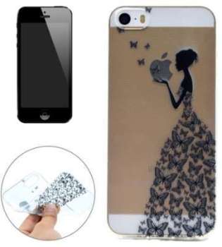 Coque souple transparente femme en robe de papillons Coque souple transparente