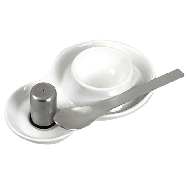 Coquetier avec salière et cuillère - Coquetier - C