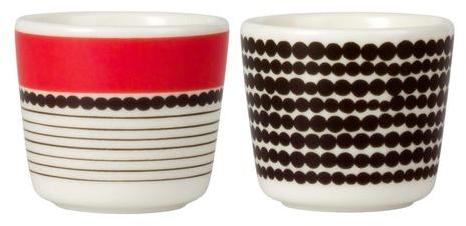 Marimekko Oiva - Ensemble de 2 coquetiers - noir blanc Marimekko Oiva - Ensemble