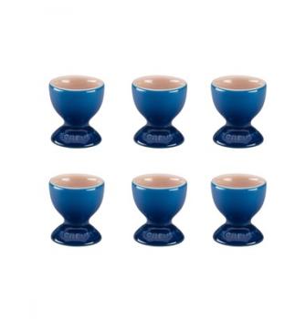 Le Creuset - Set de 6 coquetiers - bleu marseille brillant Le Creuset - Set de 6 coquetiers