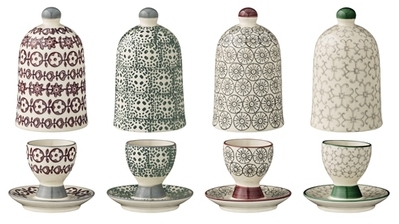 Coquetier en céramique motifs colorés (par 4) Kari
