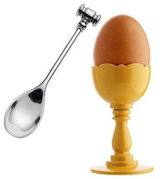 Coque doeuf avec cuillère Alessi Dressed Breakfas