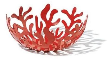Mediterraneo - Corbeille à fruits - rouge/inox/Ø21