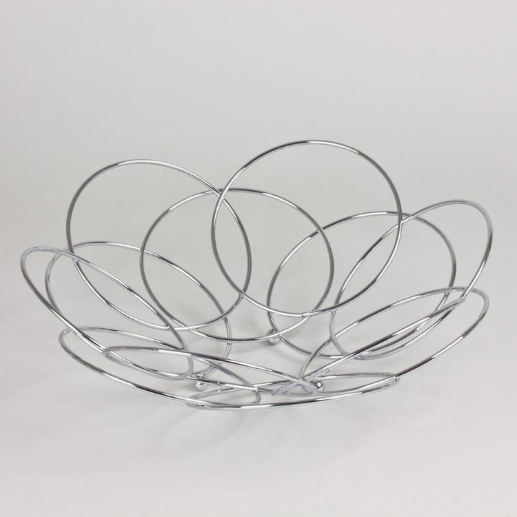 Coupe à fruit en inox cercles D.35xH.13cm IRON