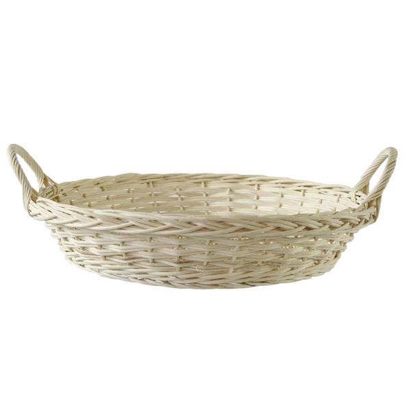 Panier en paille à deux poignées ovale 39 x 9 cm -