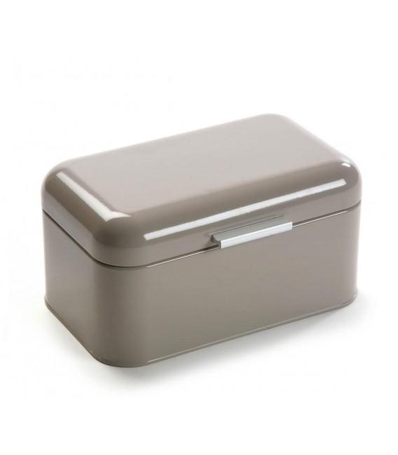 Boite à Pain Rectangulaire en Métal Gris