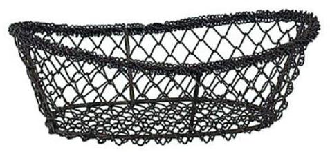 Corbeille à pain en inox et métal 23 x 15 x 8 cm -