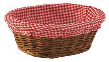 Corbeille en osier doublure vichy