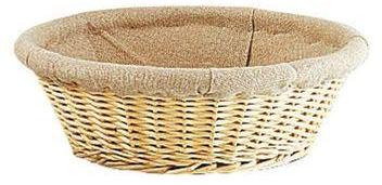 Corbeille osier ronde 29 cm avec toile de jute - C