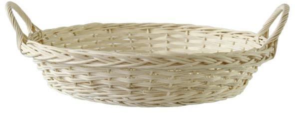 Panier en paille à deux poignées ovale 35 x 7 cm -