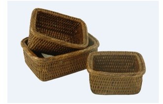 Petite corbeille en rotin rectangulaire (3 tailles