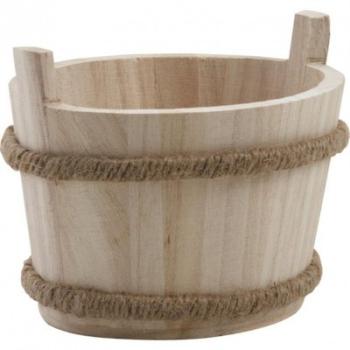Corbeille en bois brut 15 x 11 x 9