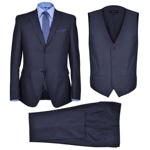 VidaXL Smoking 3 pièces pour homme bleu marine tai