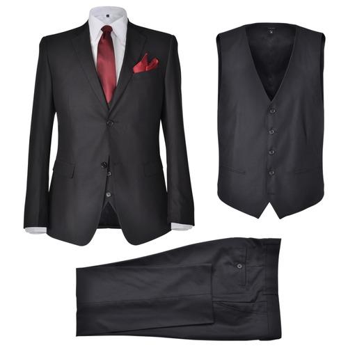 VidaXL Costume trois pièces Homme 50 Noir