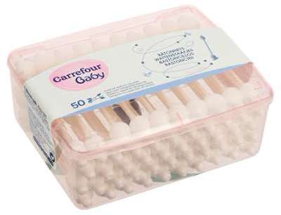Coton-tiges bébé embout spécial sécurité Carrefour Coton-tiges bébé embout spécial