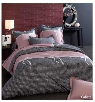 Housse de couette Calista à imprimés pois et noeud