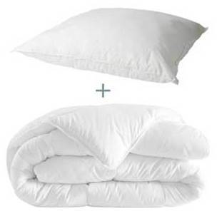 Couette 140x200cm MICROWHITE + oreiller OFFERT