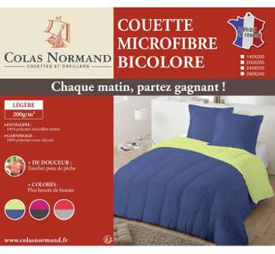 Couette légère microfibre bicolore
