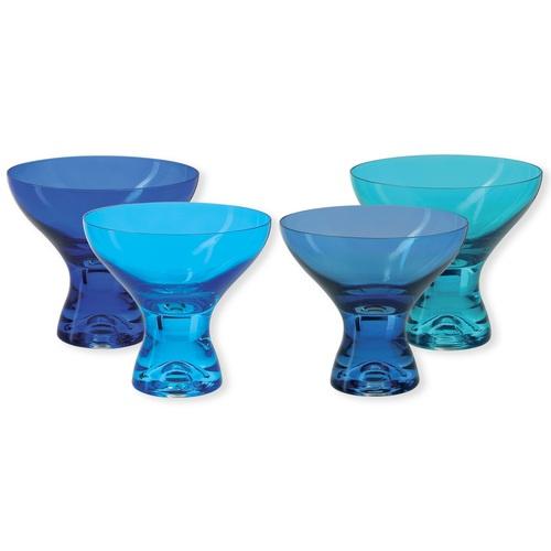 Coupes à glace en verre bleu 33cl - Lot de 4