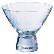 Coupe à glace en verre transparent à pied bosselé
