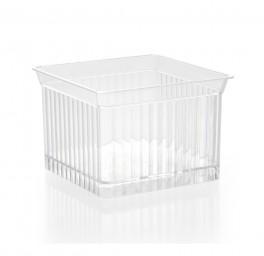 Lot de 10 verrines carrées striées en plastique