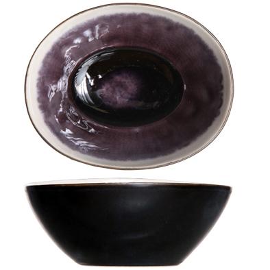 Coupelle ronde noire et violet 9cm - Lot de 6 - La