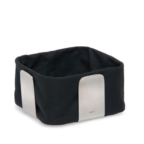 Corbeille à pain en inox et coton noir Desa Blomus