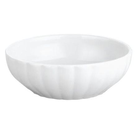 Coupelle à côtes blanche 25cl en porcelaine 12cm -