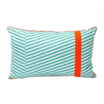 Cabourg - Coussinde jardin 68x44 - lagon bleu 100 coton Cabourg - Coussinde jardin