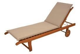 Coussin pour bain de soleil déhoussable taupe