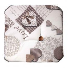 Galette de chaise Cosy Home Taupe Galette de chaise Cosy Home