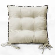 Galette de chaise matelassée 4 points en coton uni