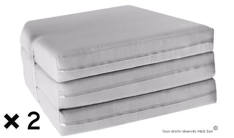 MATELAS DE JARDIN EN TISSU DÉPERLANT GRIS PERLE -