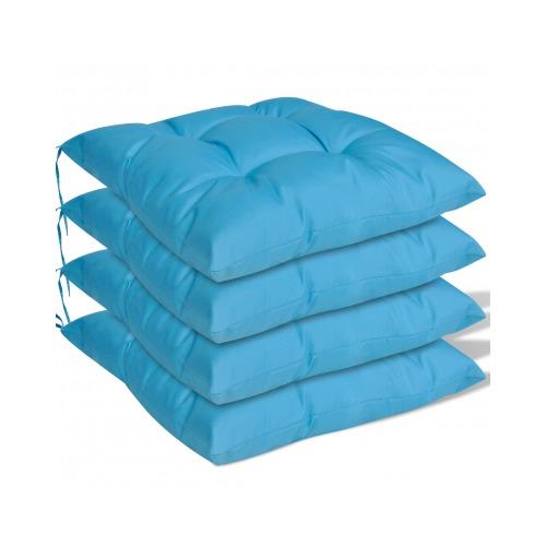 VidaXL Ensemble de 4 coussins chaises Bleu