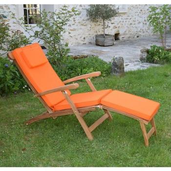 Matelas Orange pour Chaise longue