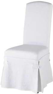 Housse longue de chaise en lin blanche Alice