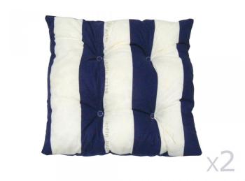 Galette de chaise flocons 100% coton 38x38cm (Lot
