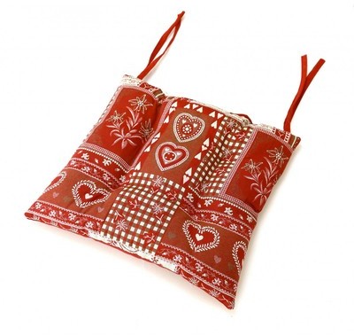 Galette de chaise style montagne Vanoise rouge - R