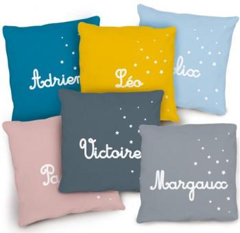 Coussin personnalisé petites étoiles Coussin personnalisé petites