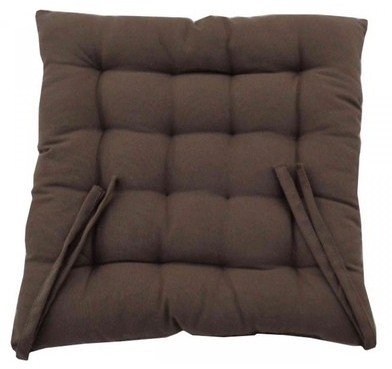 Galette de chaise capitonnée taupe 40x40