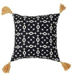 TEX HOME Coussin Pompom Moucharabieh en coton et polyester TEX HOME Coussin Pompom Moucharabieh