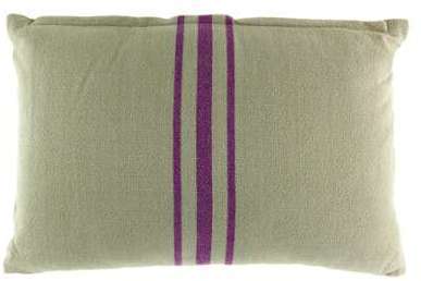 Baobab - Coussin à rayures beige violet - 60x40 cm Baobab - Coussin à rayures