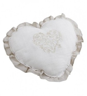 Coussin Coeur En Lin Et Coton - Aubry-gaspard - Au