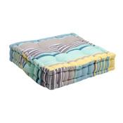 Coussin de sol capitonné coton rayure bayadère mul