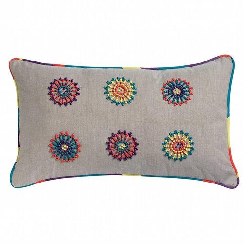 Soldes - Coussin brodé à perles rectangulaire dého