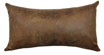 Coussin cale-dos imitation cuir marron clair Crépu