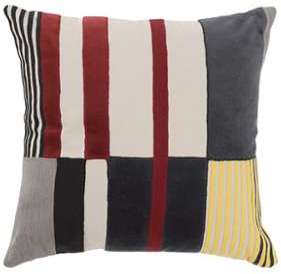 Erol, coussin en velours 45 x 45 cm, rouge et mult