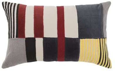 Erol, coussin en velours 30 x 50 cm, rouge et mult