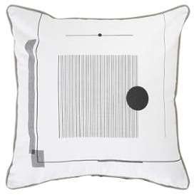 Niko, coussin en coton 50 x 50 cm, blanc et gris