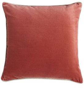 Mya, coussin 50 x 50 cm en coton façon velours, ro
